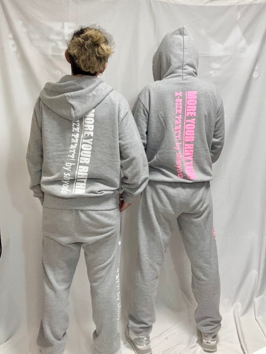 レギュラージップパーカー(グレー×ホワイト)【セットアップ可能】