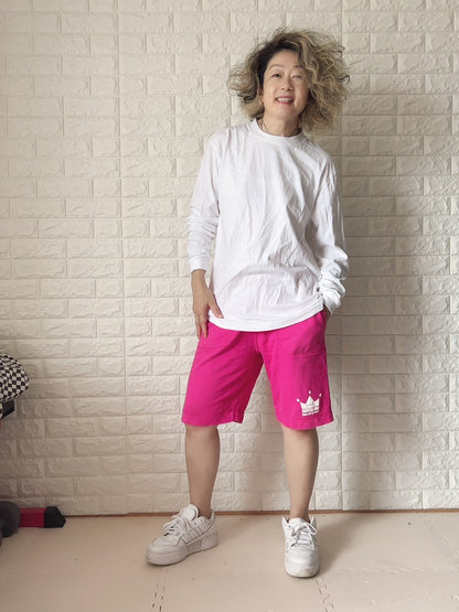 背中ロゴモユリズムストア長袖Tシャツ（ピンク）