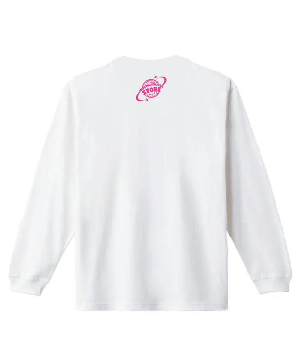 背中ロゴモユリズムストア長袖Tシャツ（ピンク）