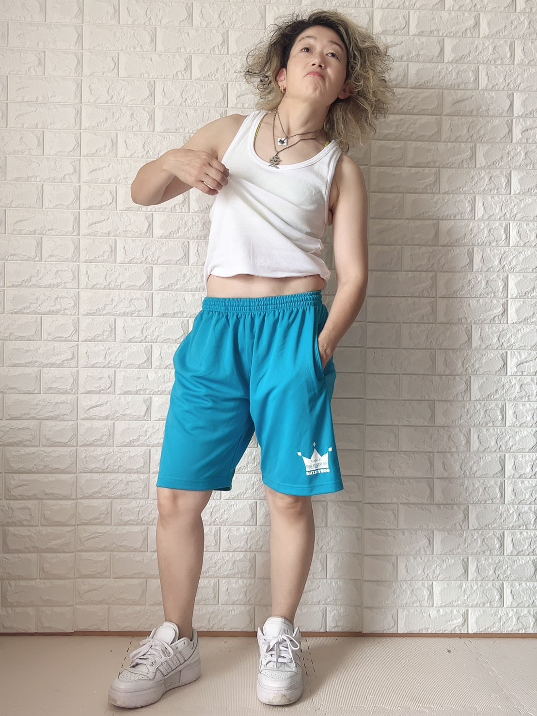 薄手ドライハーフパンツ（ターコイズ）