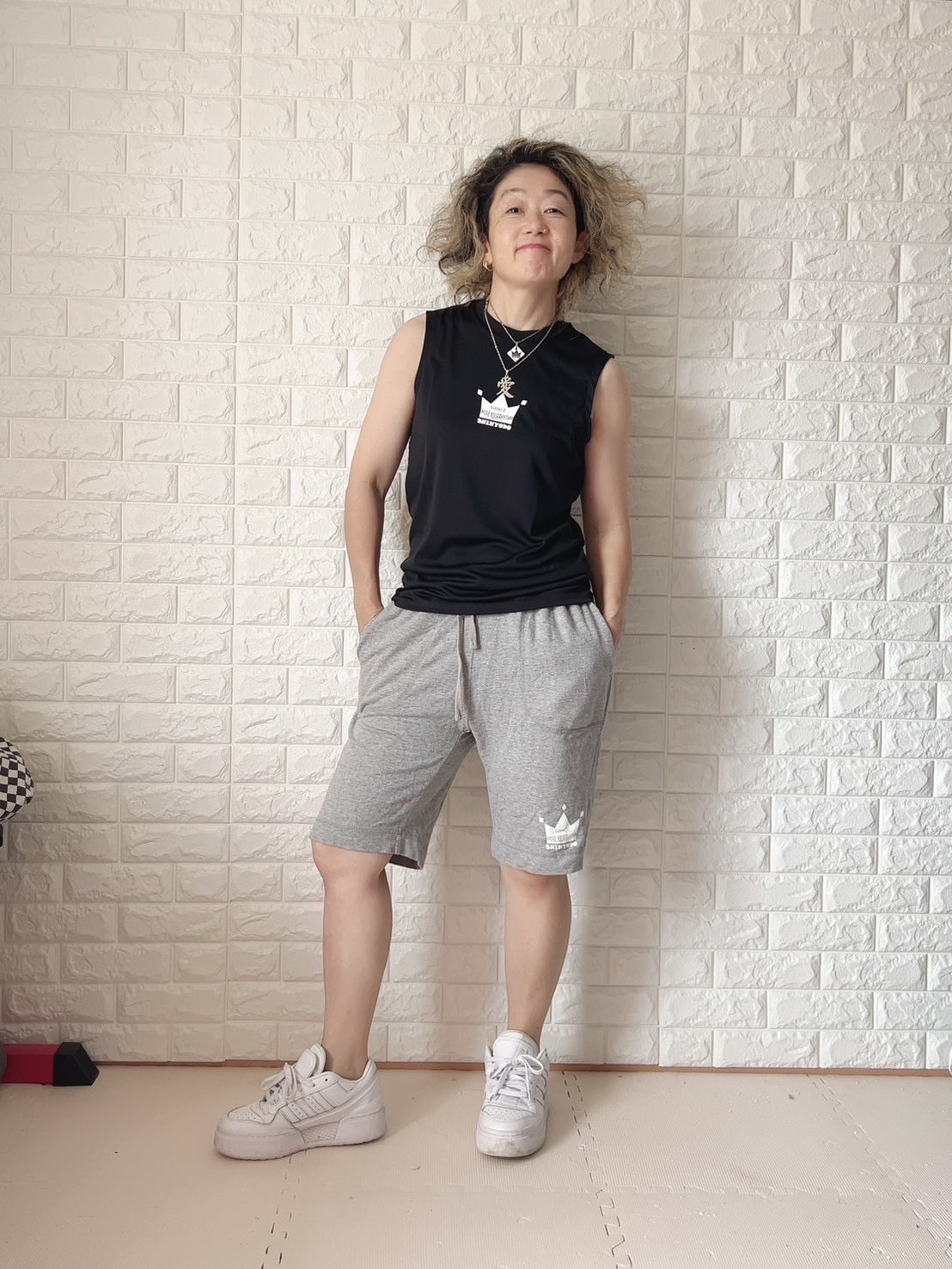 ミニ王冠ドライタンクトップ（ブラック×ホワイト）