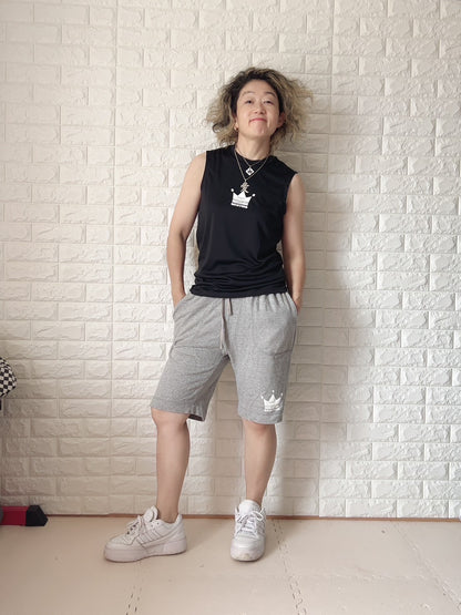 ミニ王冠ドライタンクトップ（ブラック×ホワイト）