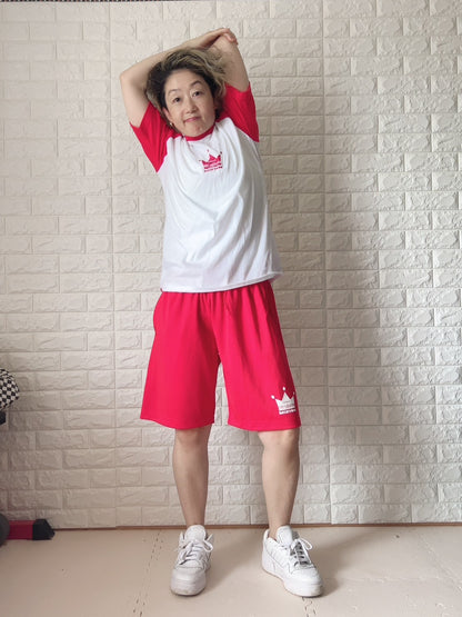 ミニ王冠ラグランTシャツ（レッド）