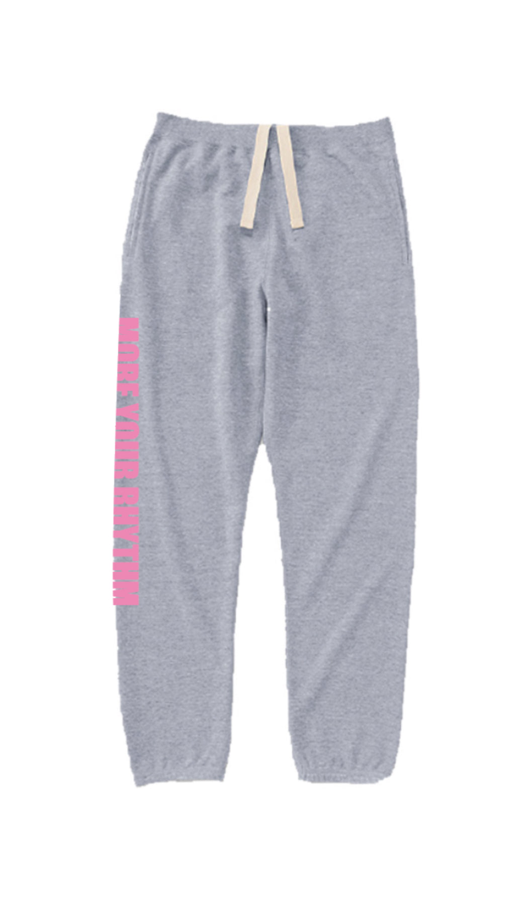 レギュラーウェイトスウェットパンツ　サイドロゴ（グレー×ピンク）【セットアップ可能】
