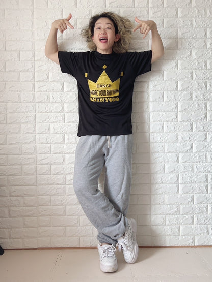 デカ王冠ドライTシャツ（ブラック）