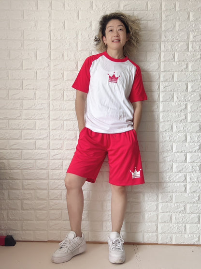 ミニ王冠ラグランTシャツ（レッド）