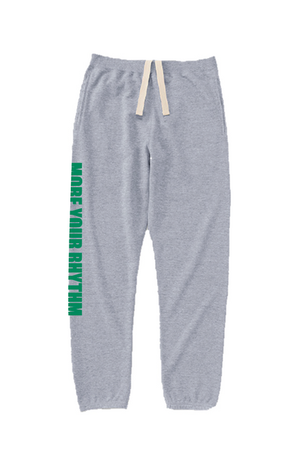 レギュラーウェイトスウェットパンツ　サイドロゴ（グレー×グリーン）【セットアップ可能】