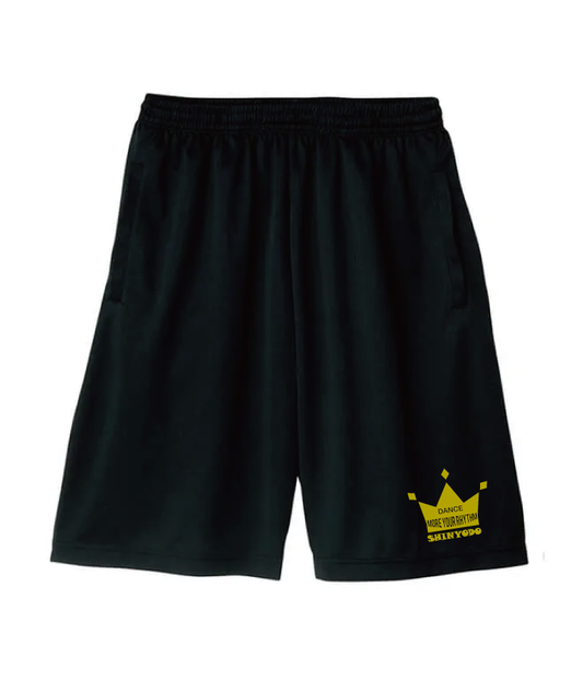 薄手ドライハーフパンツ（ブラック×ゴールド）