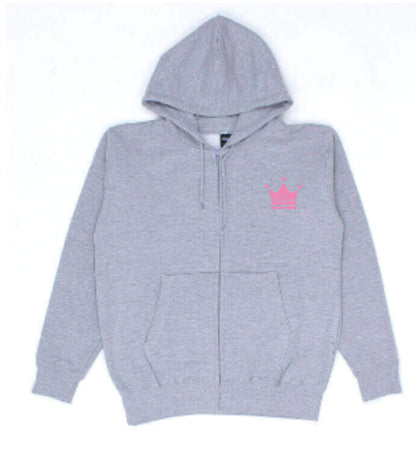 レギュラージップパーカー（グレー×ピンク）【セットアップ可能】