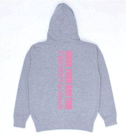 レギュラージップパーカー（グレー×ピンク）【セットアップ可能】